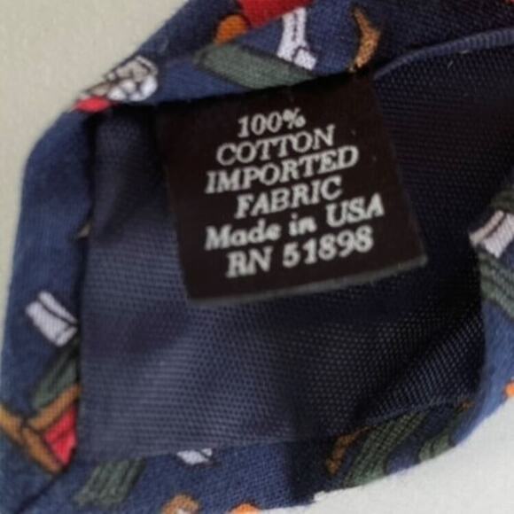 VTG Tango by MAX RAAB Men Tie Necktie Navy At The Park Novelty Print Cotton USA - Picture 6 of 6